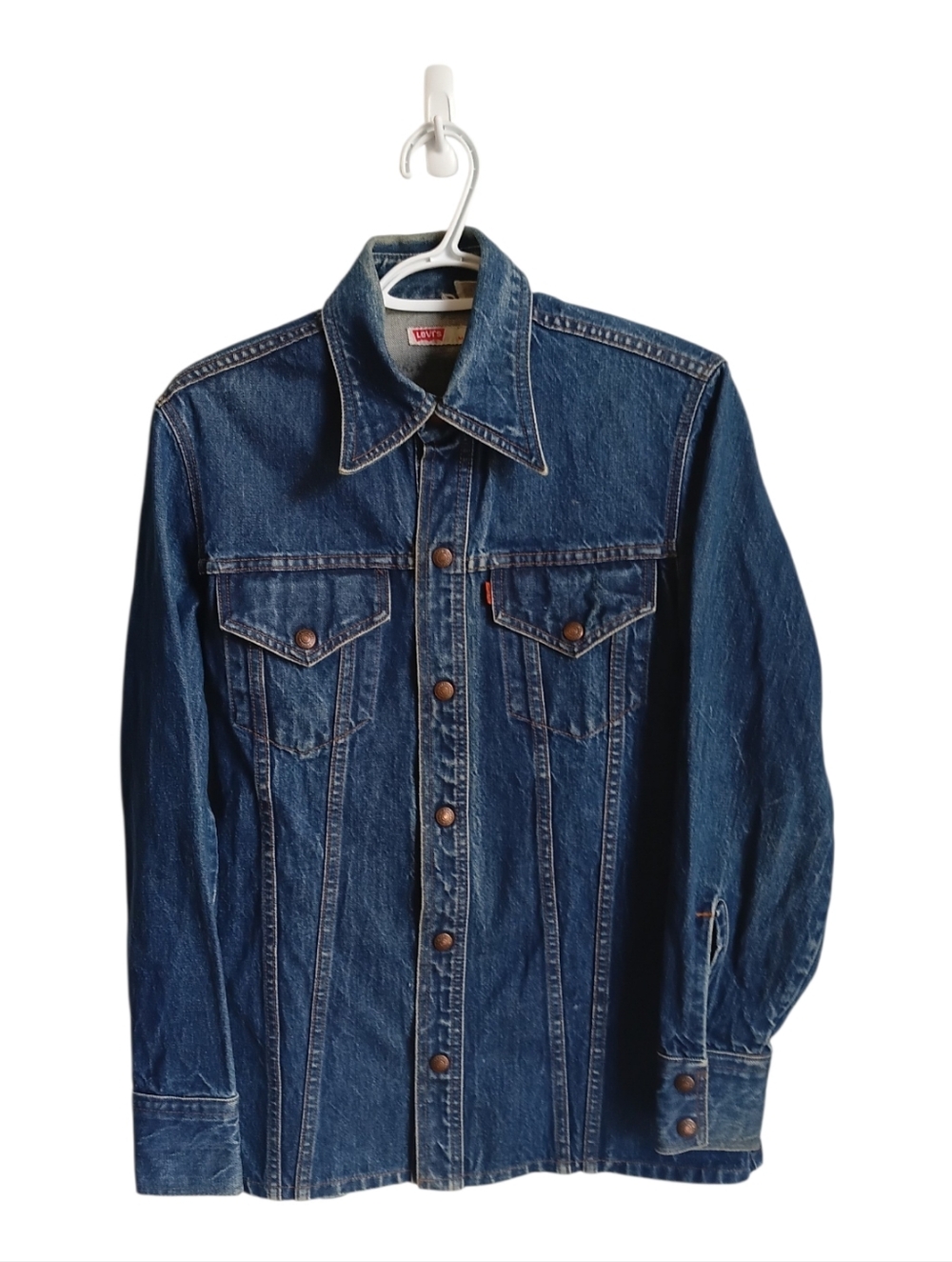 RARE Vintage Levi's Type 3 Indigo Blue Denim Trucker Jacket Medium 70s 80s 90s